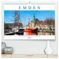 Vorderes Coverbild EMDEN, Seehafenstadt in Ostfriesland (hochwertiger Premium Wandkalender 2025 DIN A2 quer), Kunstdruck in Hochglanz