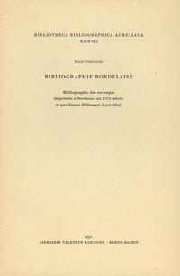 Vorderes Coverbild Bibliographie bordelaise