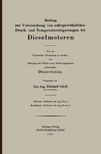 Vorderes Coverbild Beitrag zur Untersuchung von außergewöhnlichen Druck- und Temperatursteigerungen bei Dieselmotoren