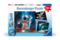Vorderes Coverbild Kinderpuzzle 3x49 Teile - Abenteuer Weltraum