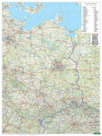 Vorderes Coverbild Wandkarte: Deutschland Ost, Poster, 1:500.000, Metallbestäbt in Rolle
