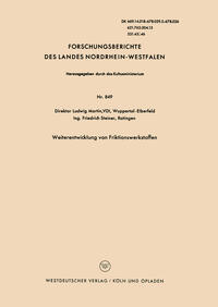 Vorderes Coverbild Weiterentwicklung von Friktionswerkstoffen