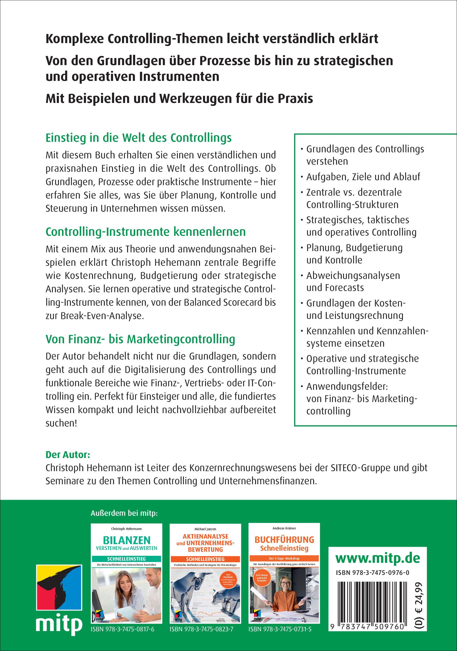 Rückseitencover Controlling - Der schnelle Einstieg