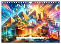 Vorderes Coverbild Weltwunder: Antike und neue: Visualisiert durch Moderne KI-Kunst (Wandkalender 2025 DIN A4 quer), CALVENDO Monatskalender
