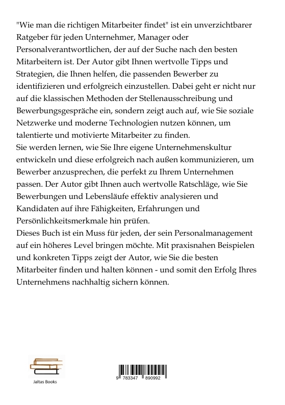 Rückseitencover Wie man die richtigen Mitarbeiter findet