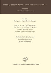 Vorderes Coverbild Konformation, Struktur und Pseudorotation von Azacyclopentanen