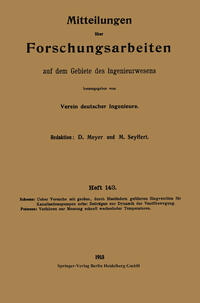 Vorderes Coverbild Mitteilungen über Forschungsarbeiten auf dem Gebiete des Ingenieurwesens
