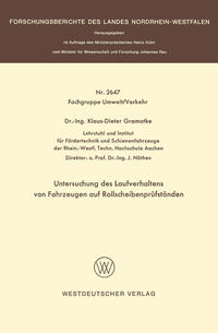 Vorderes Coverbild Untersuchung des Laufverhaltens von Fahrzeugen auf Rollscheibenprüfständen
