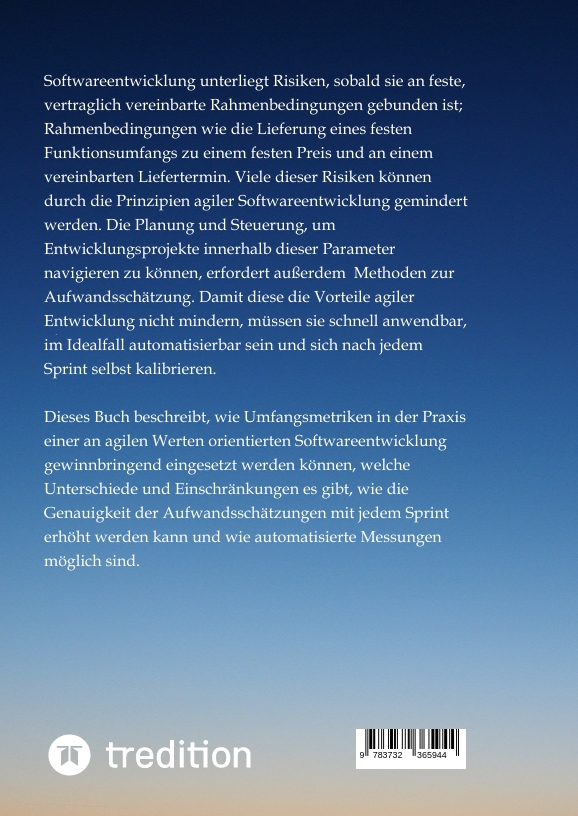 Rückseitencover Aufwandsschätzungen in der agilen Softwareentwicklung