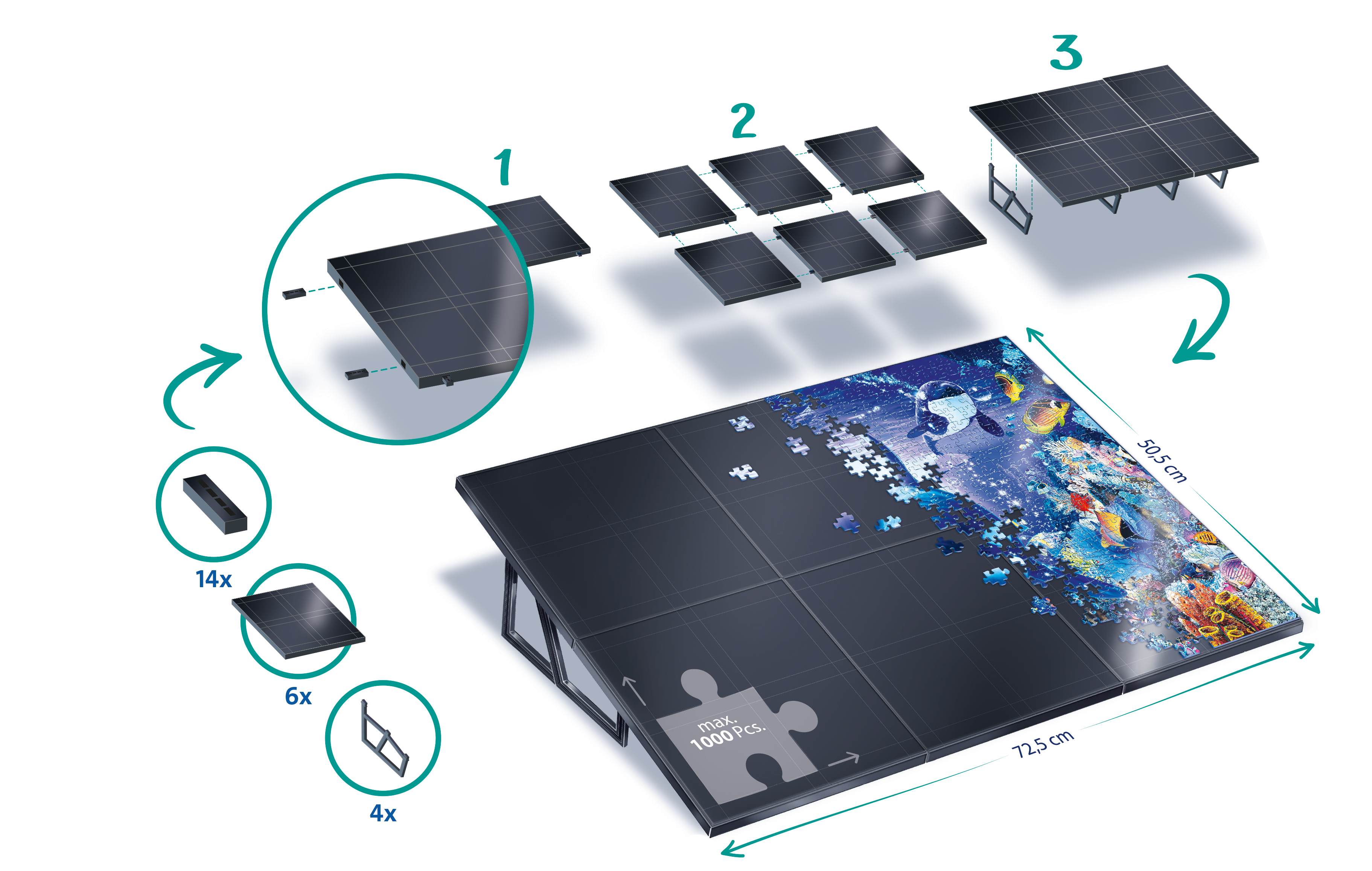 Beispielinhalt (Bild) Puzzlezubehör - Puzzle Stand & Go