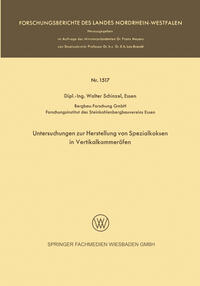 Vorderes Coverbild Untersuchungen zur Herstellung von Spezialkoksen in Vertikalkammeröfen