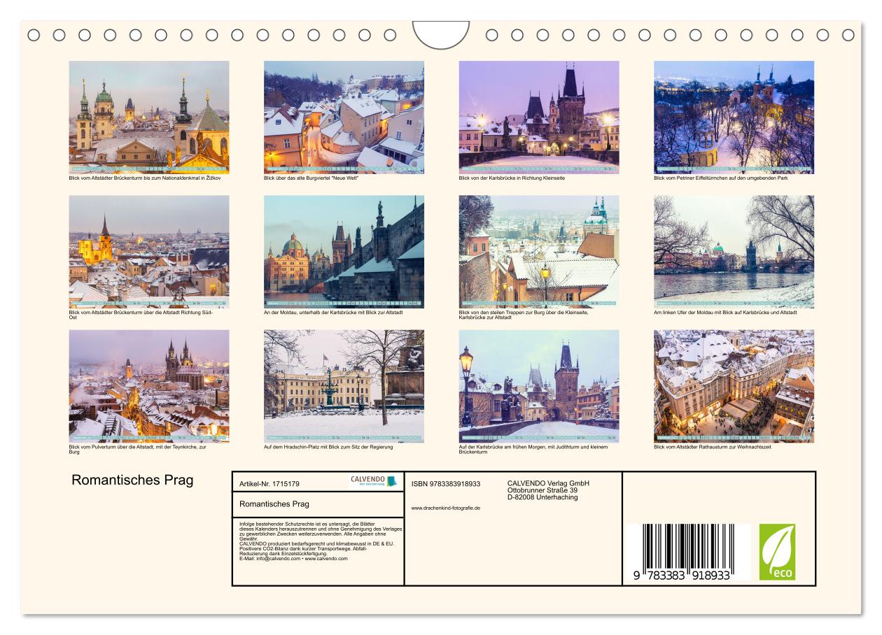 Beispielinhalt (Bild) Romantisches Prag (Wandkalender 2025 DIN A4 quer), CALVENDO Monatskalender