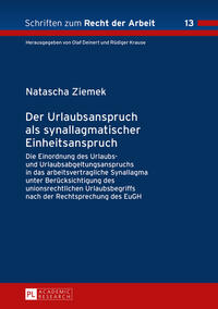 Vorderes Coverbild Der Urlaubsanspruch als synallagmatischer Einheitsanspruch