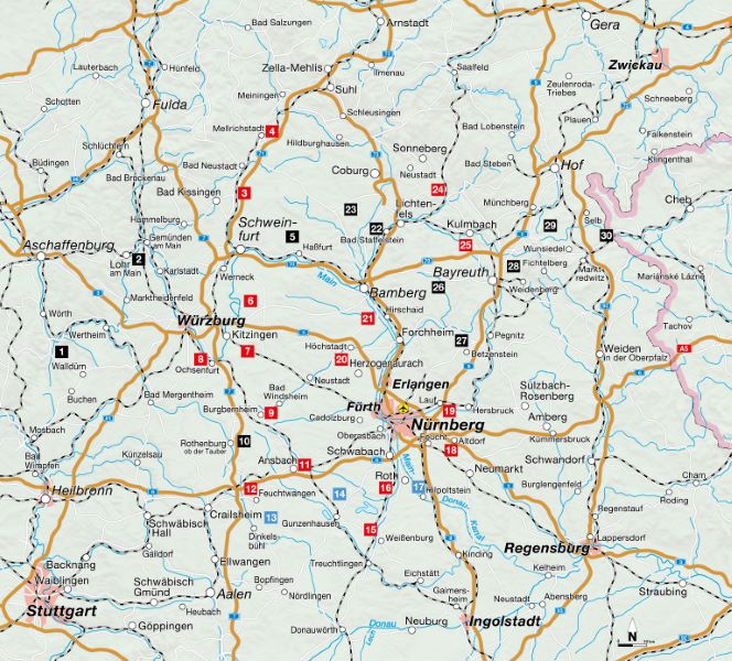 Beispielinhalt (Bild) Das Radlbuch Franken