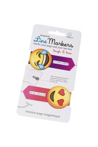 Vorderes Coverbild Line Markers (Emoji/Laugh&Love) - Magnetische Lesezeichen - 2er Set