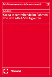 Vorderes Coverbild Culpa in contrahendo im Rahmen von Post M&A-Streitigkeiten