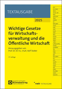 Vorderes Coverbild Wichtige Gesetze für Wirtschaftsverwaltung und die Öffentliche Wirtschaft