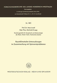 Vorderes Coverbild Raumklimatische Untersuchungen im Zusammenhang mit Spinnereiproblemen