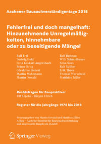 Vorderes Coverbild Aachener Bausachverständigentage 2018