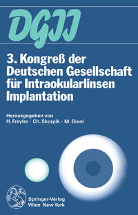 Vorderes Coverbild 3. Kongreß der Deutschen Gesellschaft für Intraokularlinsen Implantation