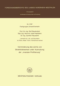 Vorderes Coverbild Verminderung des Lärms von Strahltriebwerken unter Ausnutzung der ‘inversen Profilierung’