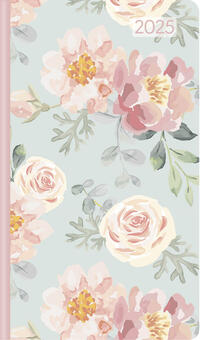 Vorderes Coverbild Ladytimer Slim Roses 2025 Taschen-Kalender 9x15,6 cm - Weekly - 128 Seiten - Notiz-Buch