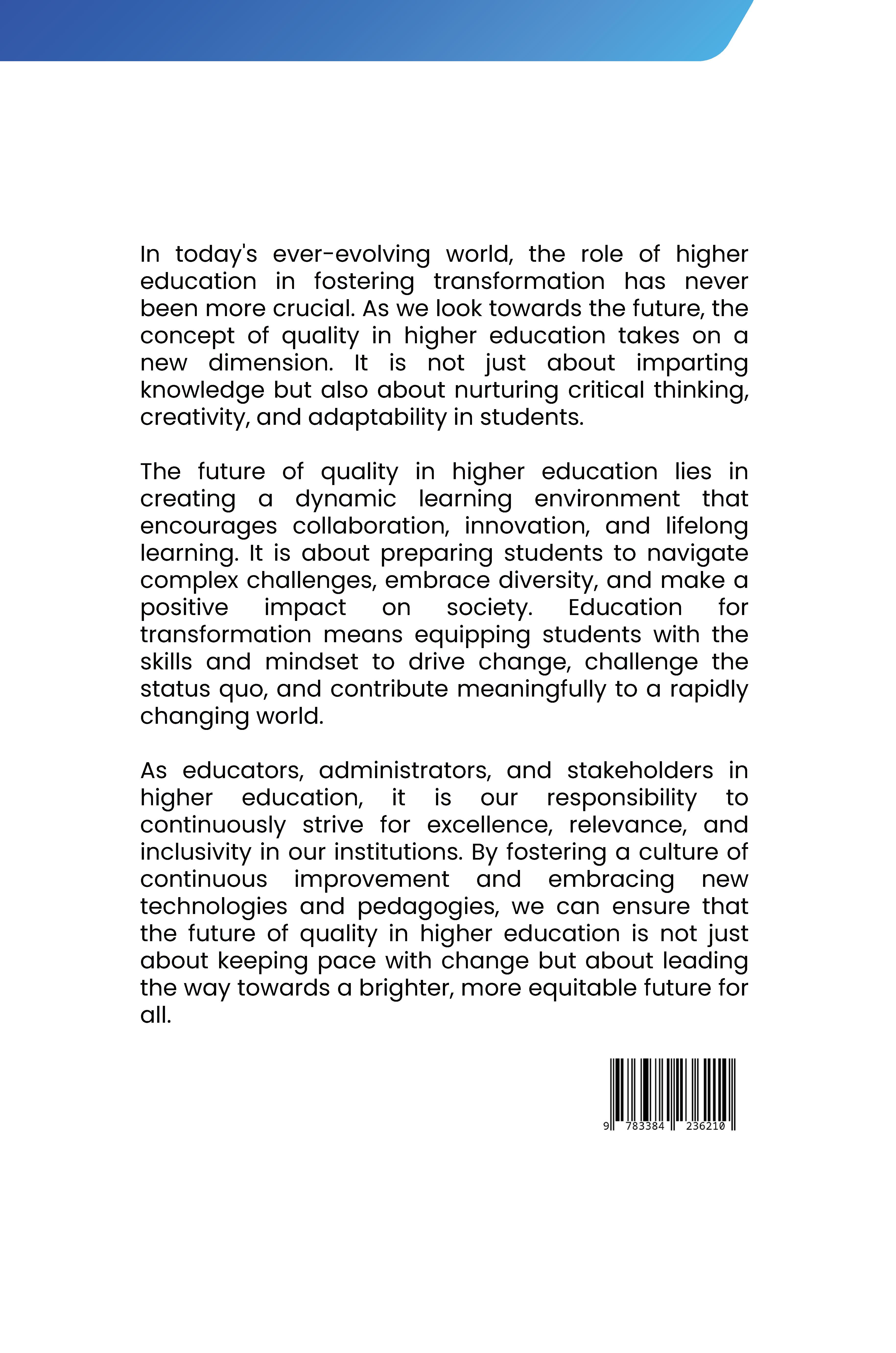 Rückseitencover Educating for Transformation: The Future of Quality in Higher Education