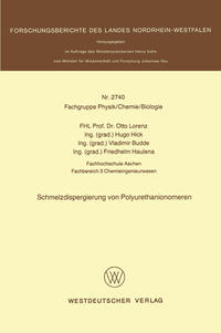 Vorderes Coverbild Schmelzdispergierung von Polyurethanionomeren