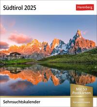 Vorderes Coverbild Südtirol Sehnsuchtskalender 2025 - Wochenkalender mit 53 Postkarten