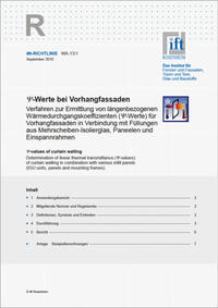 Vorderes Coverbild ift-Richtlinie WA-13/1, September 2010. Psi-Werte bei Vorhangfassaden