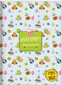 Vorderes Coverbild Geschenkpapierbuch. Kinderparty