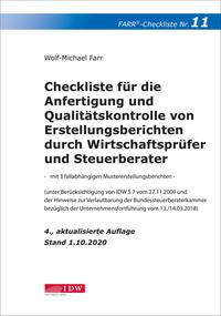 Vorderes Coverbild Farr, Checkliste 11 (Erstellungsberichte) 4. Aufl.