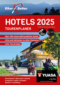 Vorderes Coverbild Bikerbetten Hotels 2025