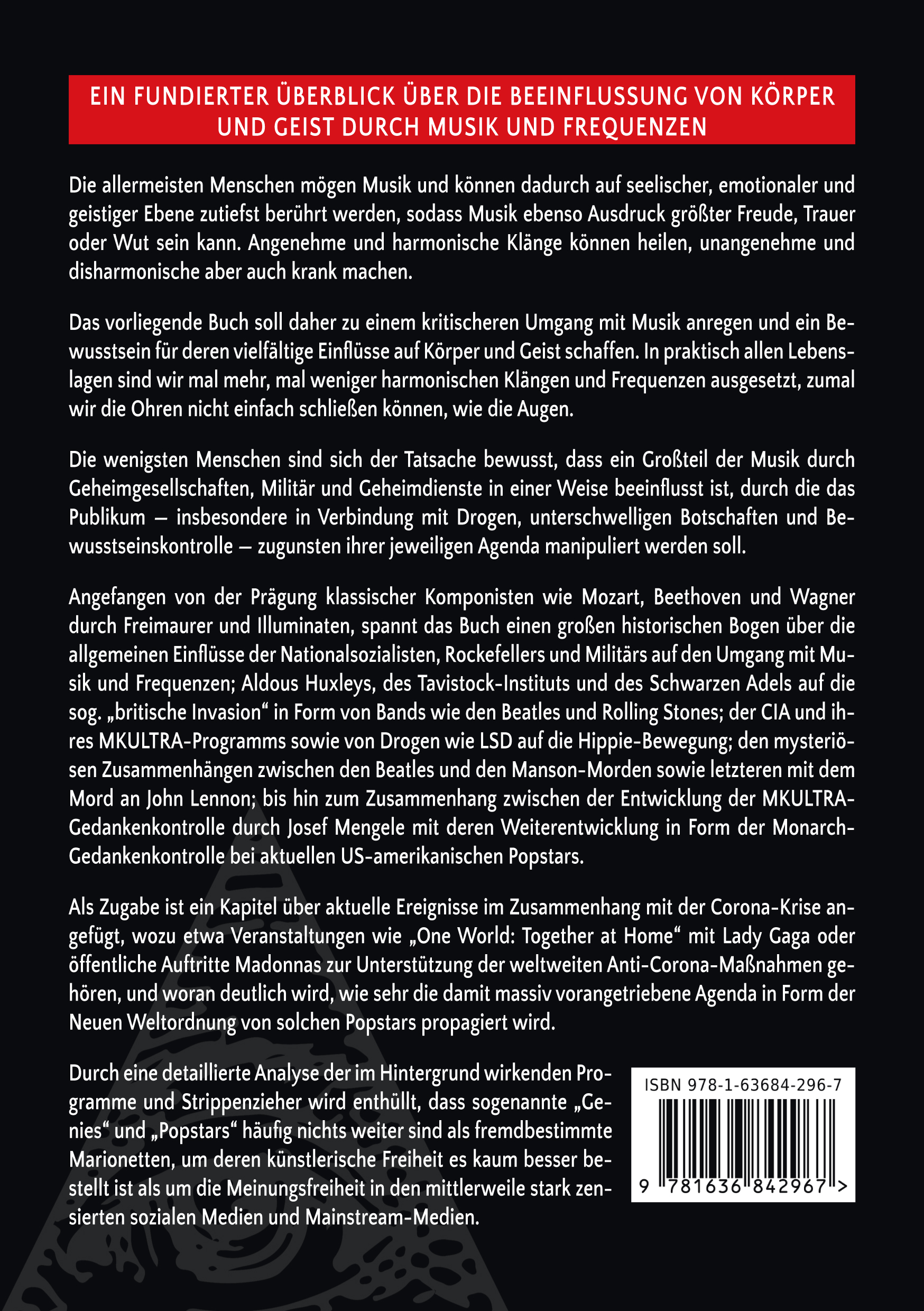 Rückseitencover Der Musik-Code: Frequenzen, Agenden und Geheimdienste