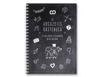 Vorderes Coverbild familiawedding black-Doodle- Design Gästebuch zur Hochzeit