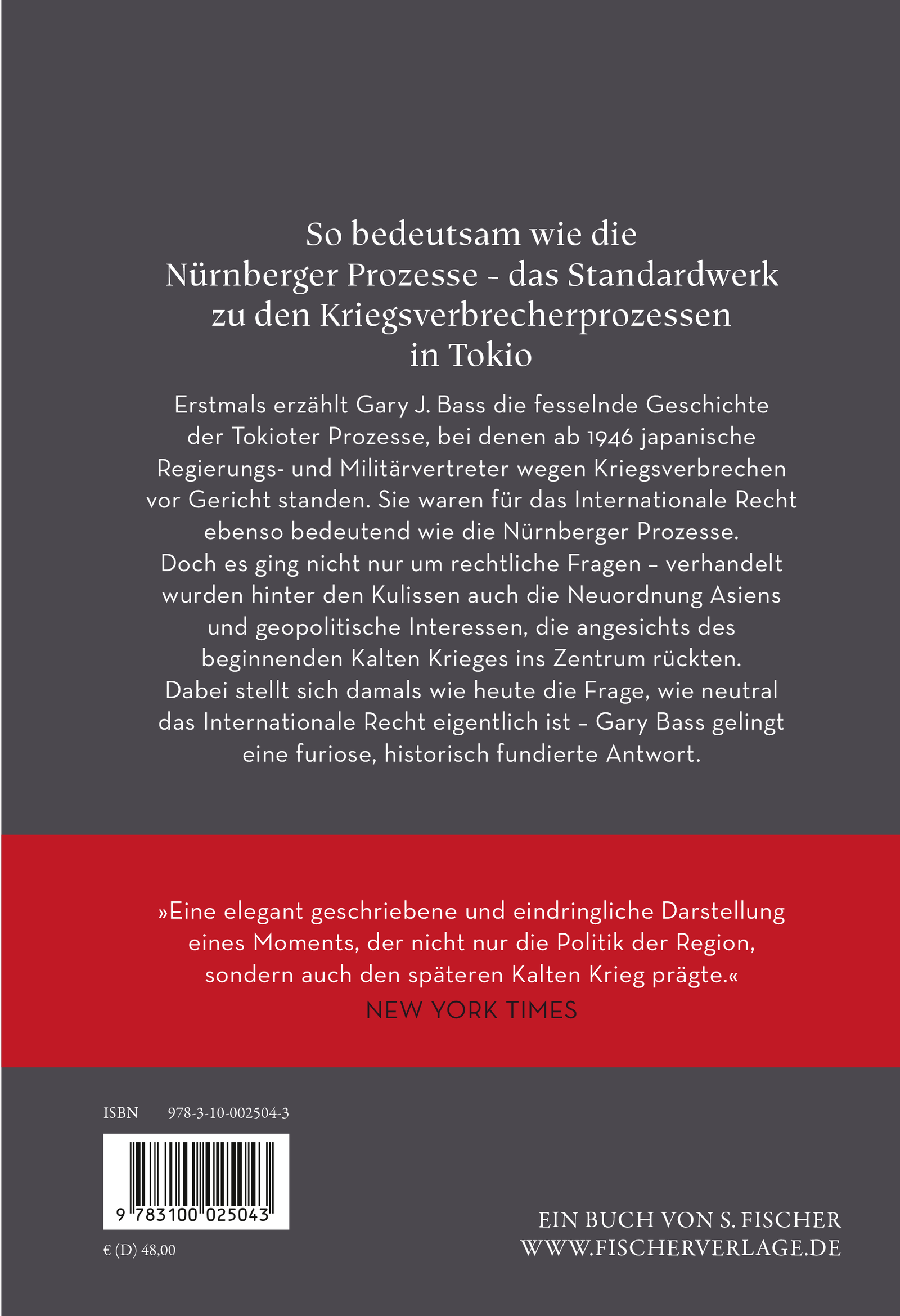 Rückseitencover Tribunal in Tokio