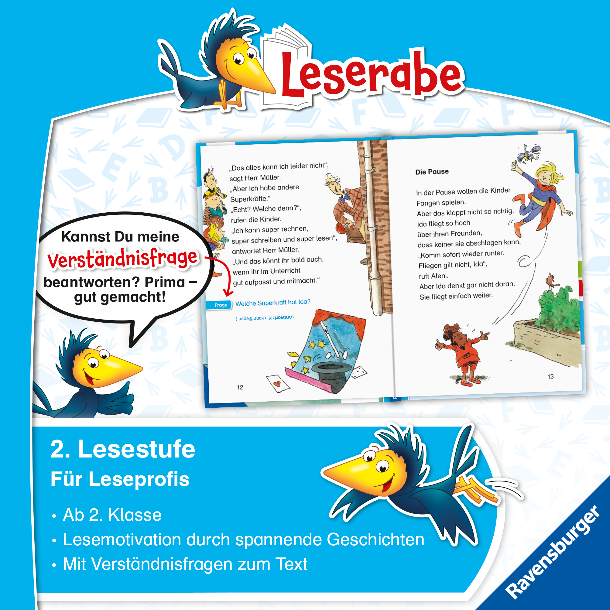 Beispielinhalt (Bild) Leserabe 2. Lesestufe - Die Superhelden-Schule