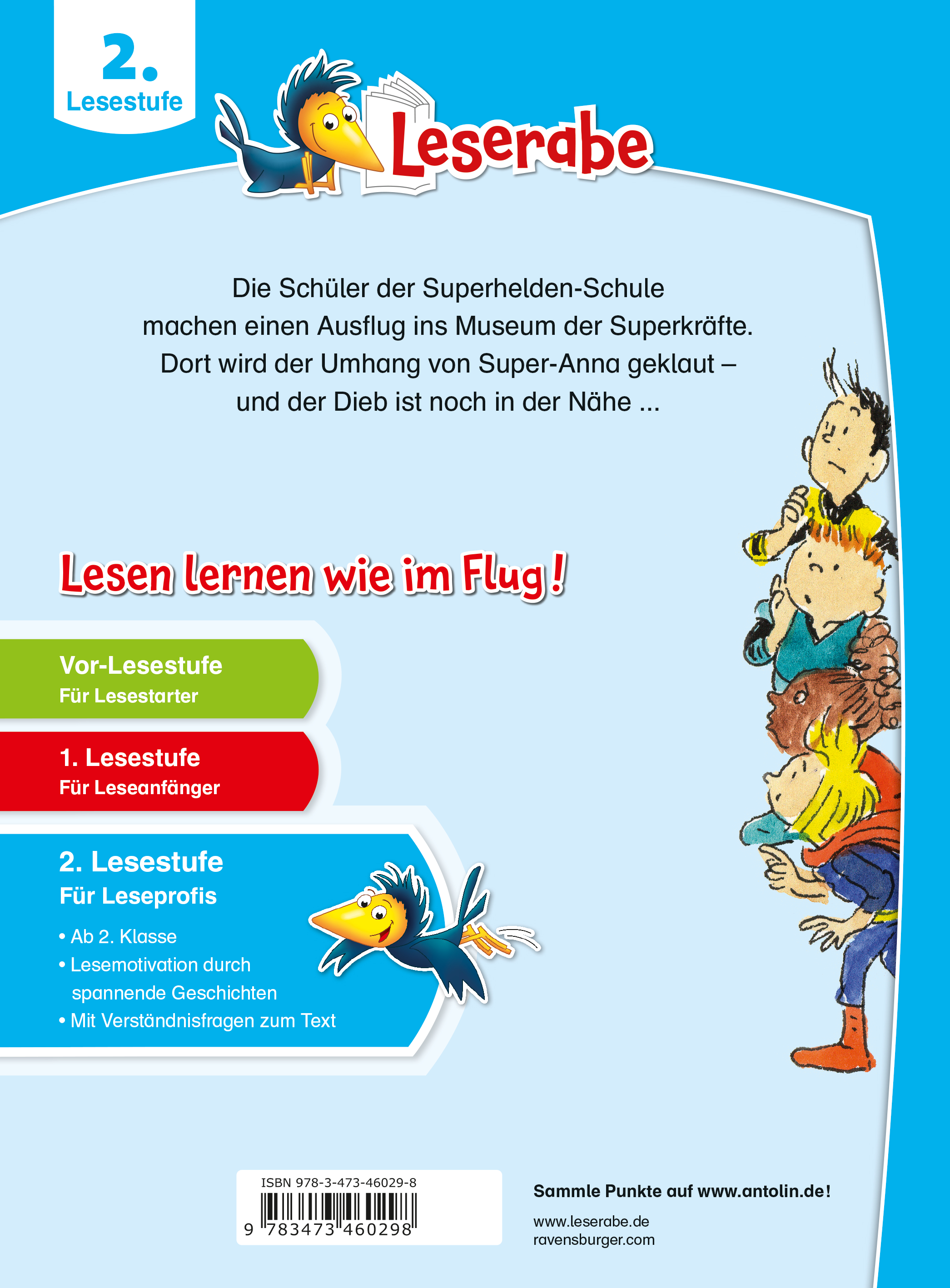 Rückseitencover Leserabe 2. Lesestufe - Die Superhelden-Schule