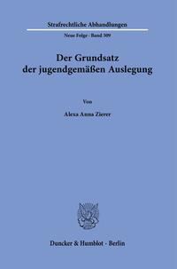 Vorderes Coverbild Der Grundsatz der jugendgemäßen Auslegung.