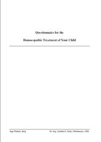 Vorderes Coverbild Questionnaire for the Homoeopathic Treatment of Your Child