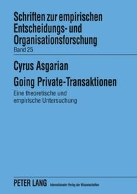 Vorderes Coverbild Going Private-Transaktionen