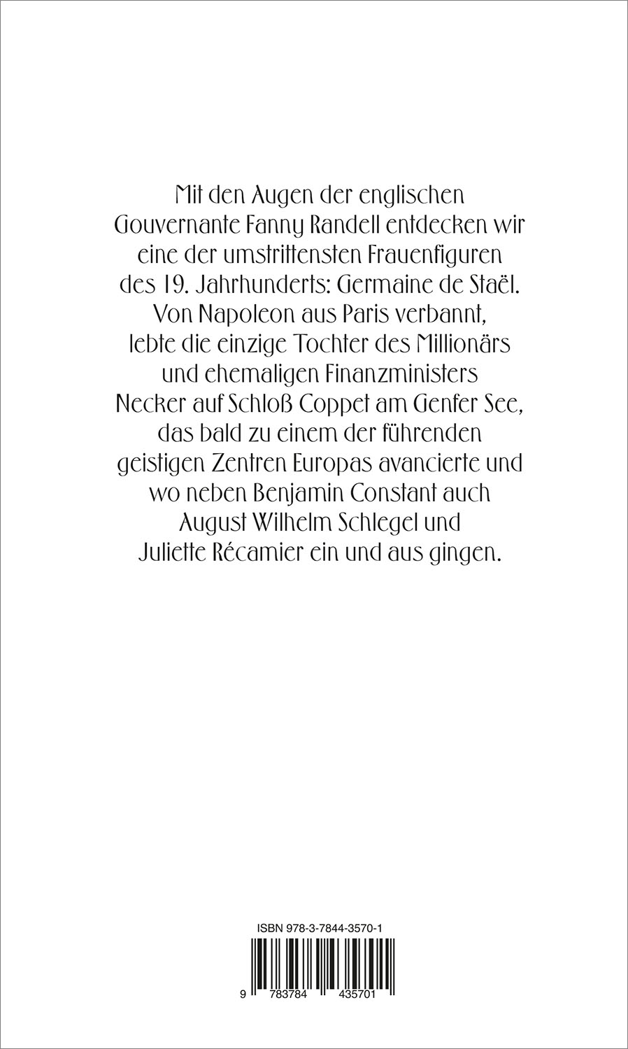 Rückseitencover Liebe in Coppet