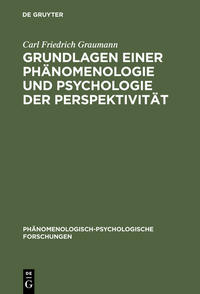 Vorderes Coverbild Grundlagen einer Phänomenologie und Psychologie der Perspektivität