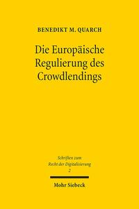 Vorderes Coverbild Die Europäische Regulierung des Crowdlendings