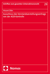 Vorderes Coverbild Ausschluss des Vorstandsanstellungsvertrags von der AGB-Kontrolle