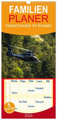 Vorderes Coverbild Familienplaner 2026 - Hubschrauber im Einsatz mit 5 Spalten (Wandkalender, 21 x 45 cm) CALVENDO
