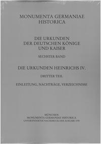 Vorderes Coverbild Die Urkunden Heinrichs IV.