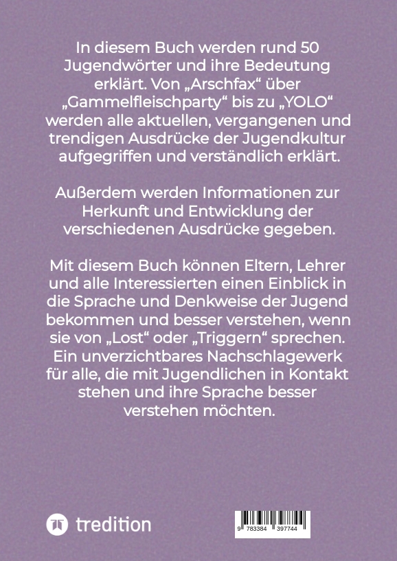 Rückseitencover Jugendsprache verstehen