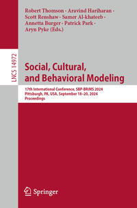Vorderes Coverbild Social, Cultural, and Behavioral Modeling