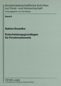 Vorderes Coverbild Entscheidungsgrundlagen für Forstinvestments
